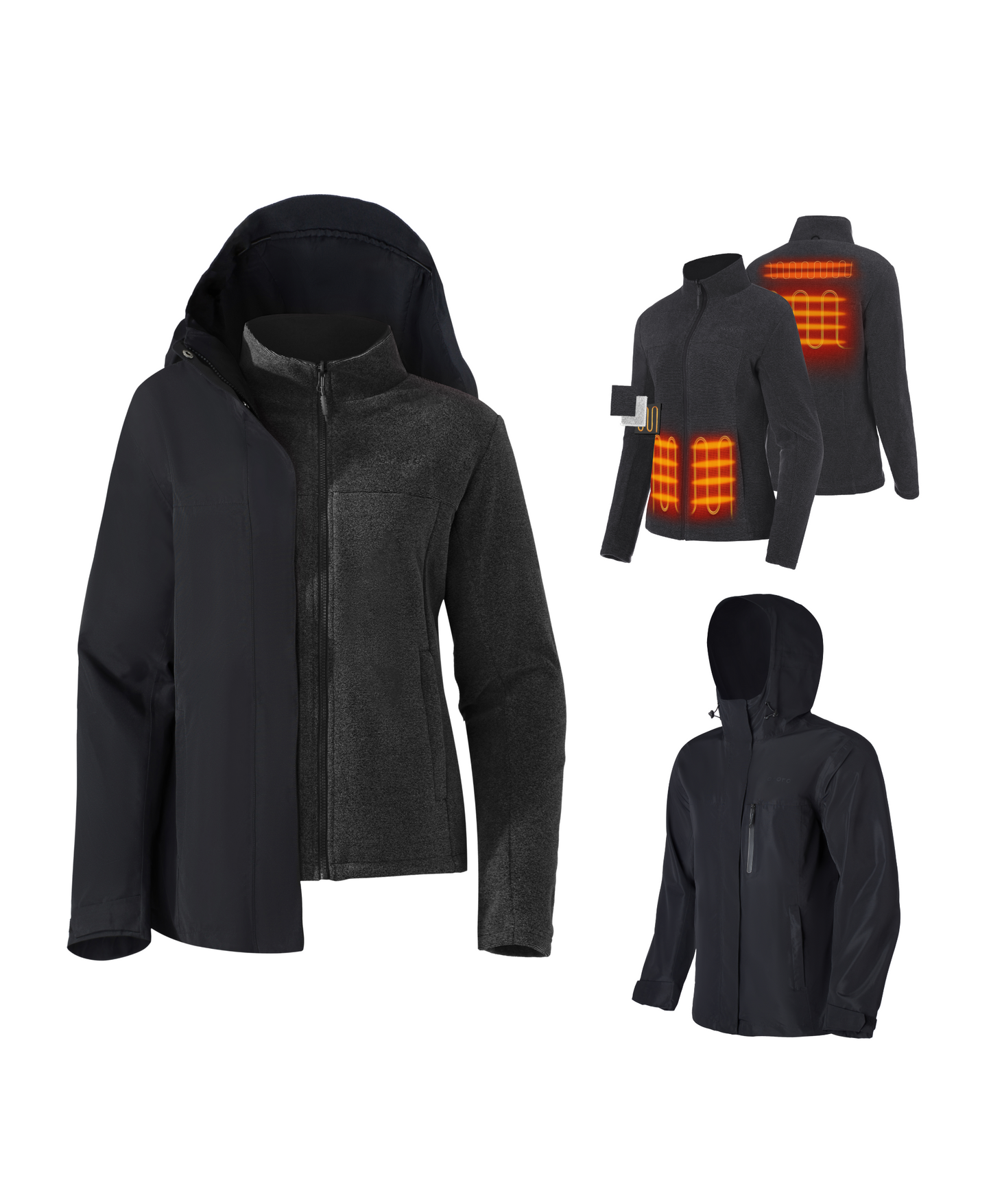 River Ridge Women's 3-in-1 Heated Jacket with Fleece Liner