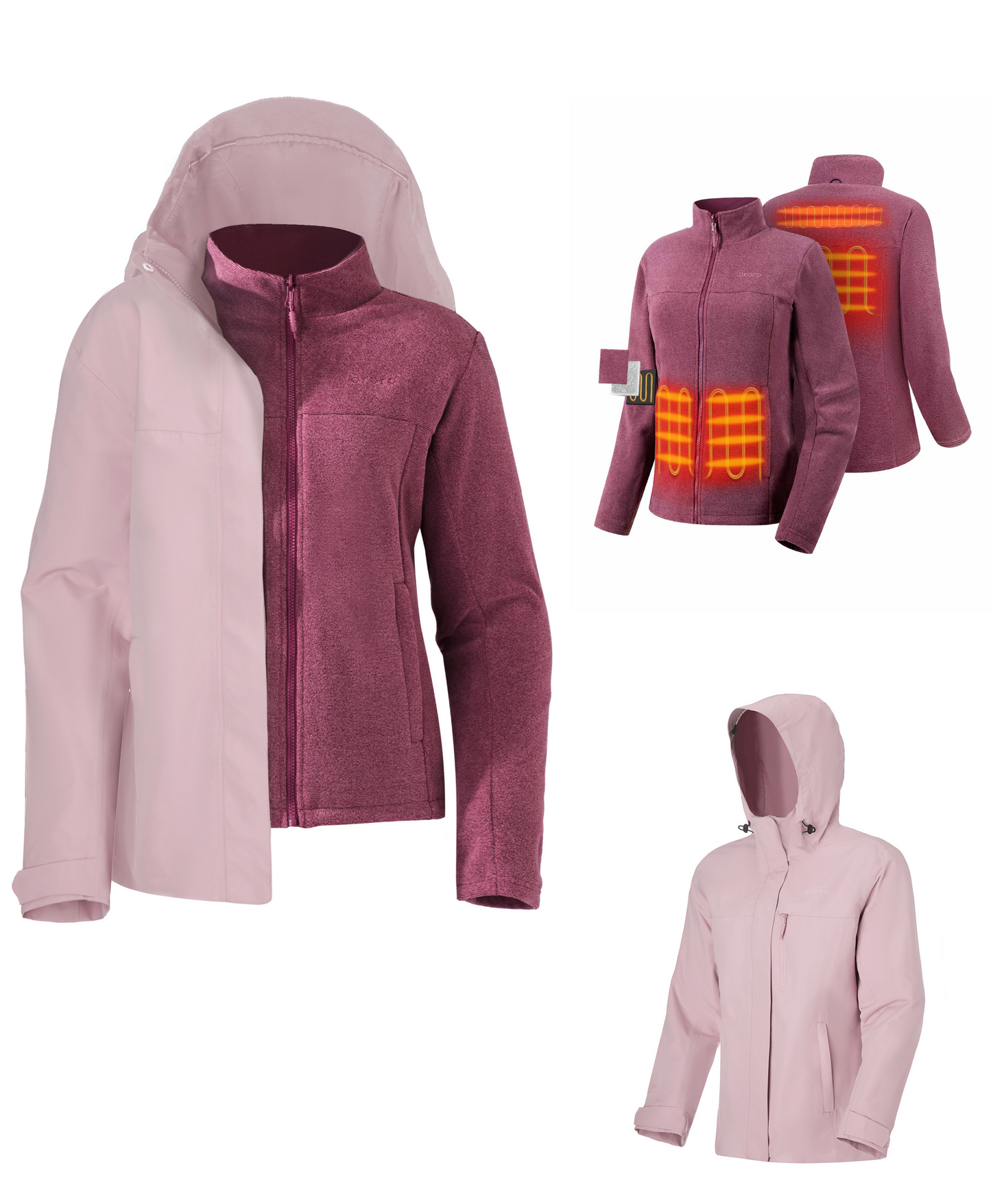 River Ridge Women's 3-in-1 Heated Jacket with Fleece Liner