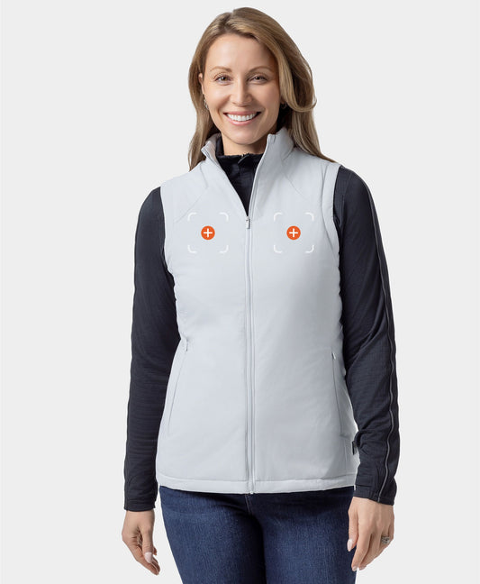 Pinehurst Women's Heated Golf Vest - Light Gray
