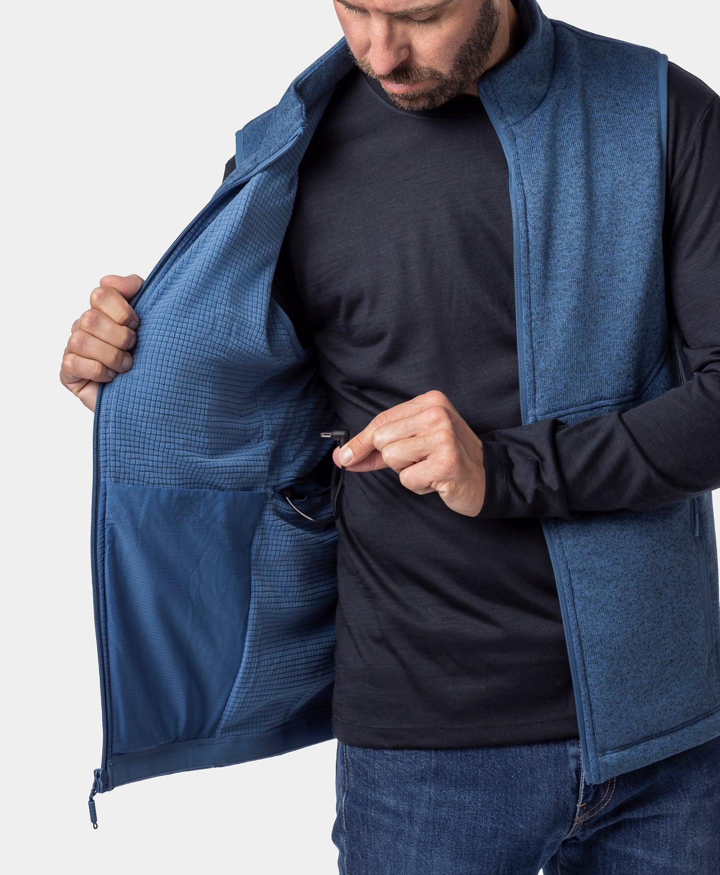 Augusta Tournament Men's 4-Zone Heated Sweater Fleece Vest