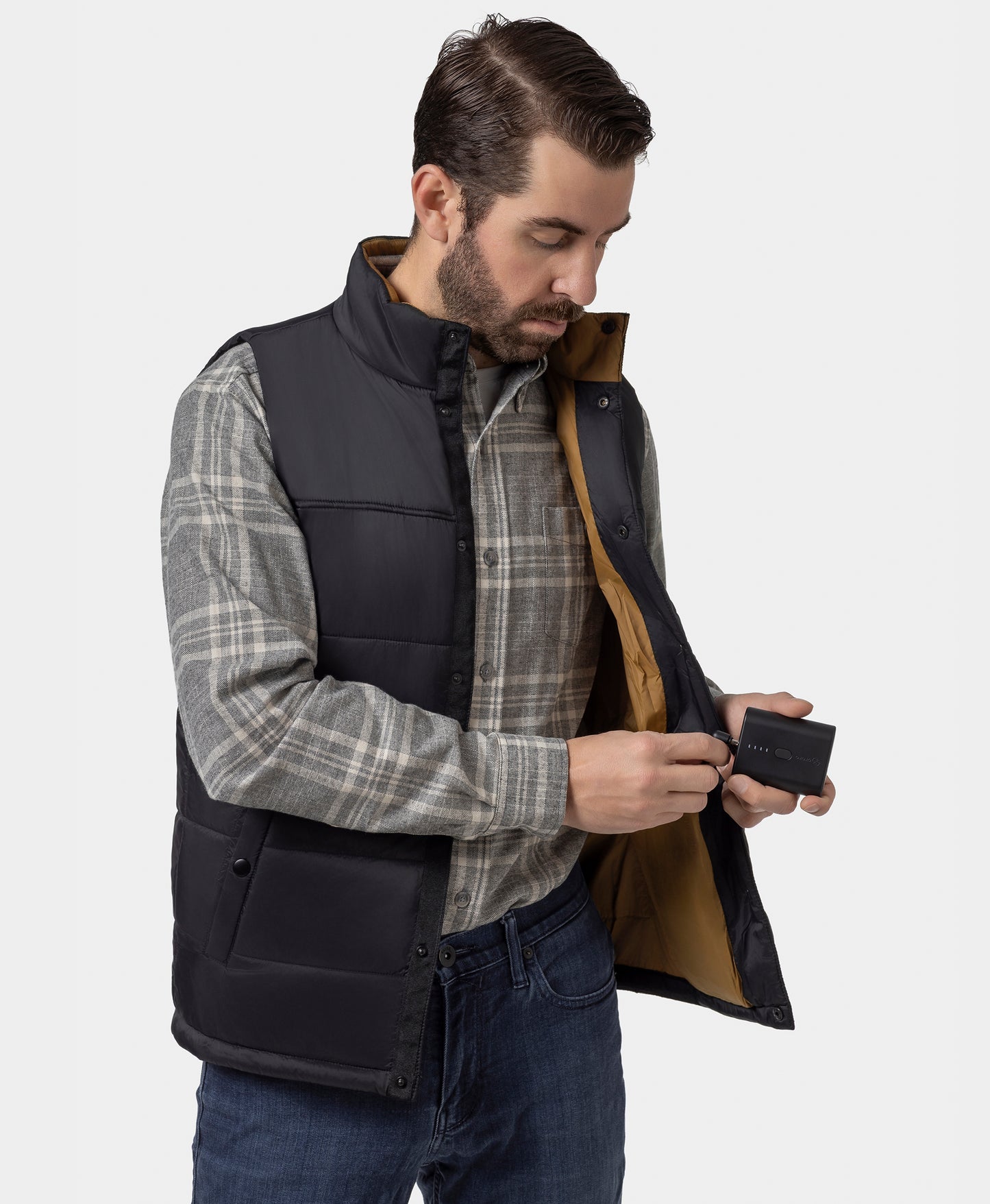 PuffLyte Men's Heated Lightweight Vest - Black