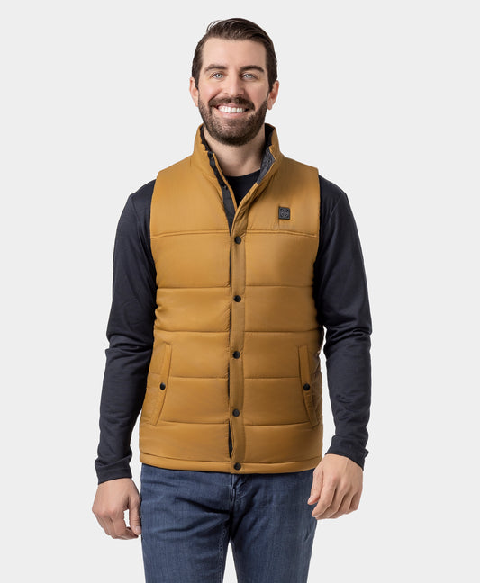 PuffLyte Men's Heated Lightweight Vest - Dark Khaki