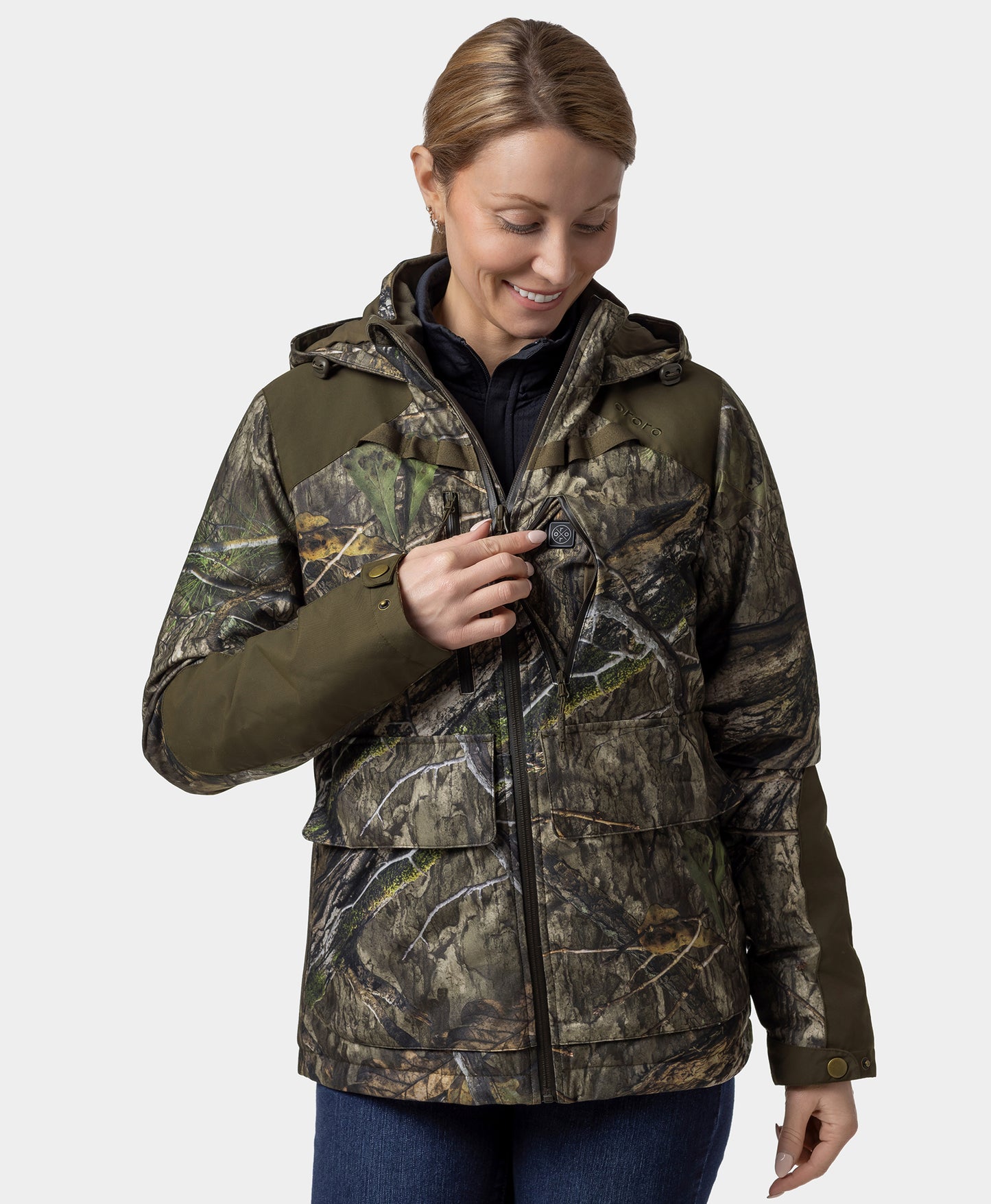 Women's Heated Hunting Jacket - Camouflage, Mossy Oak Country DNA
