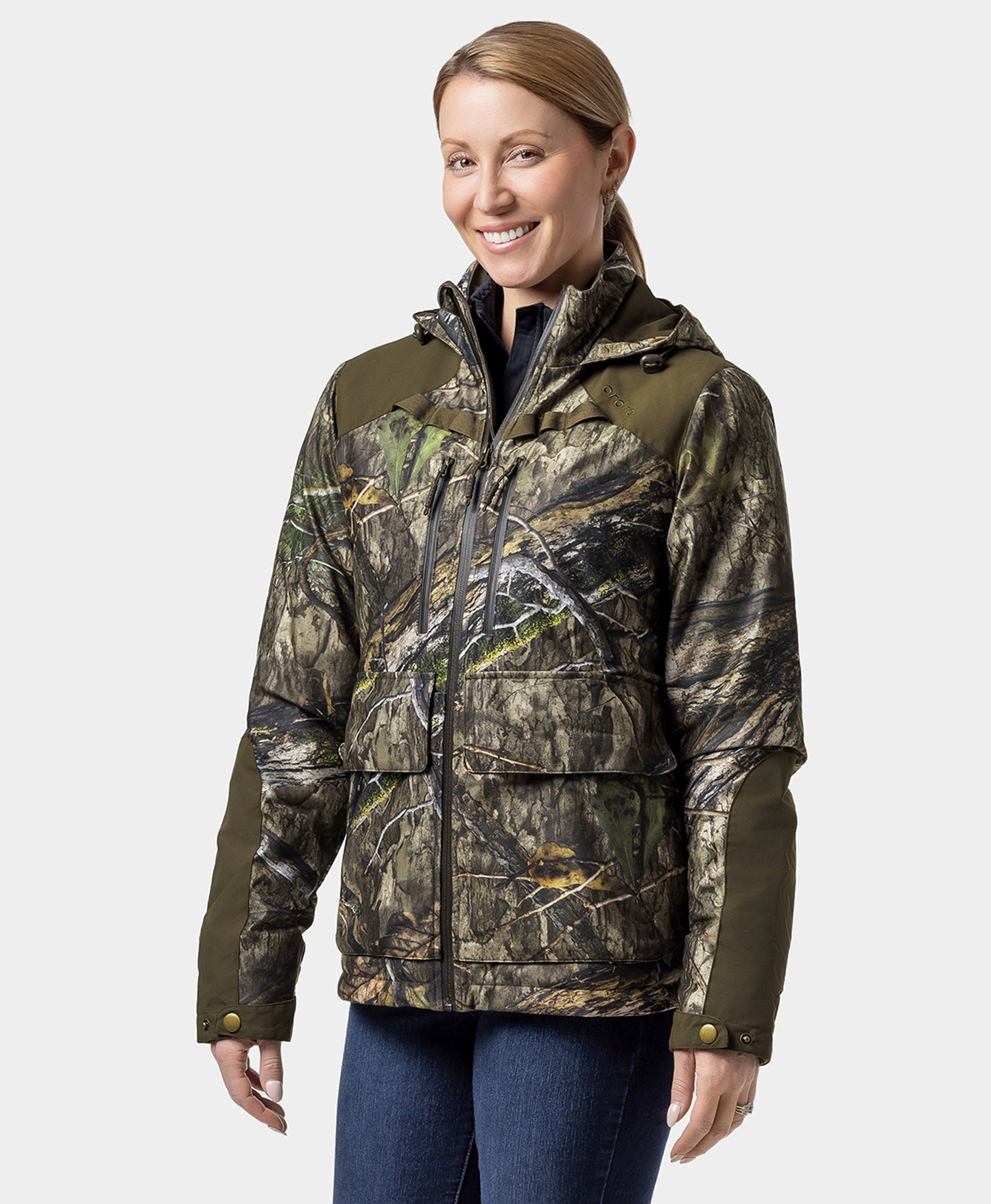 Women's Heated Hunting Jacket - Camouflage, Mossy Oak Country DNA