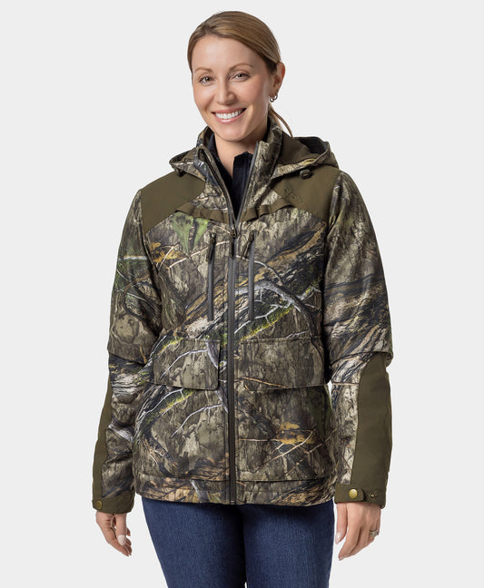 Women's Heated Hunting Jacket - Camouflage, Mossy Oak Country DNA