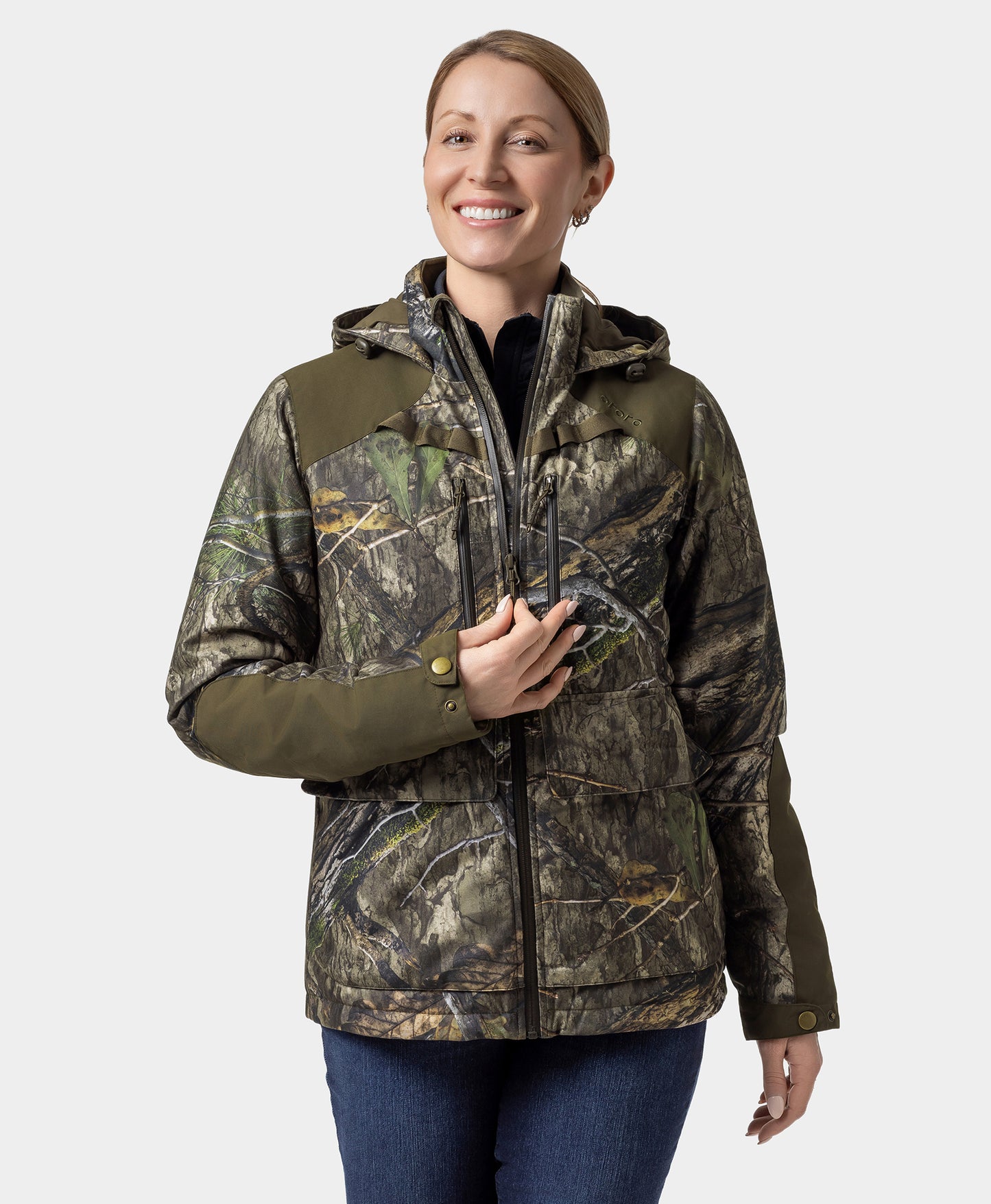 Women's Heated Hunting Jacket - Camouflage, Mossy Oak Country DNA