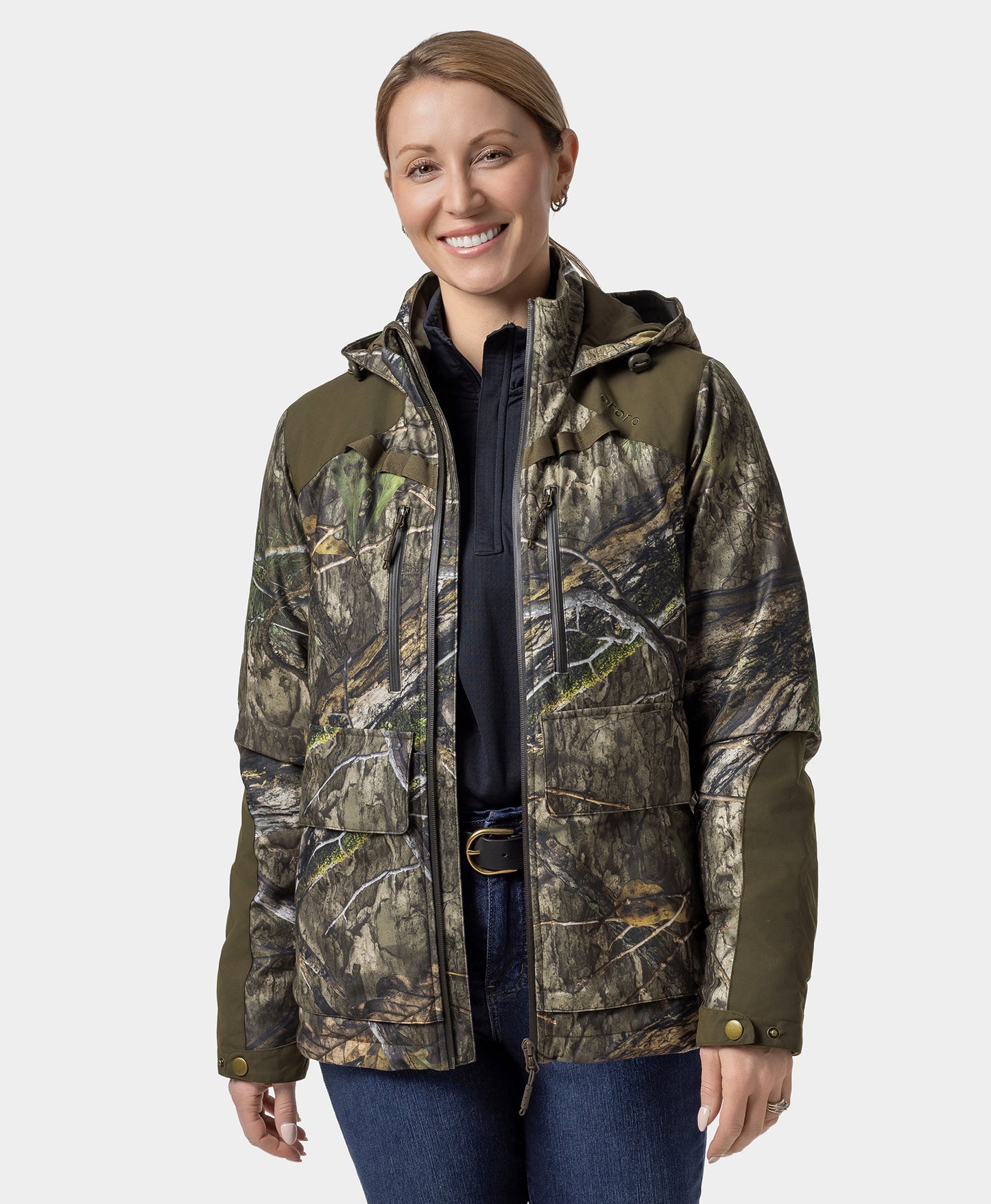 Women's Heated Hunting Jacket - Camouflage, Mossy Oak Country DNA