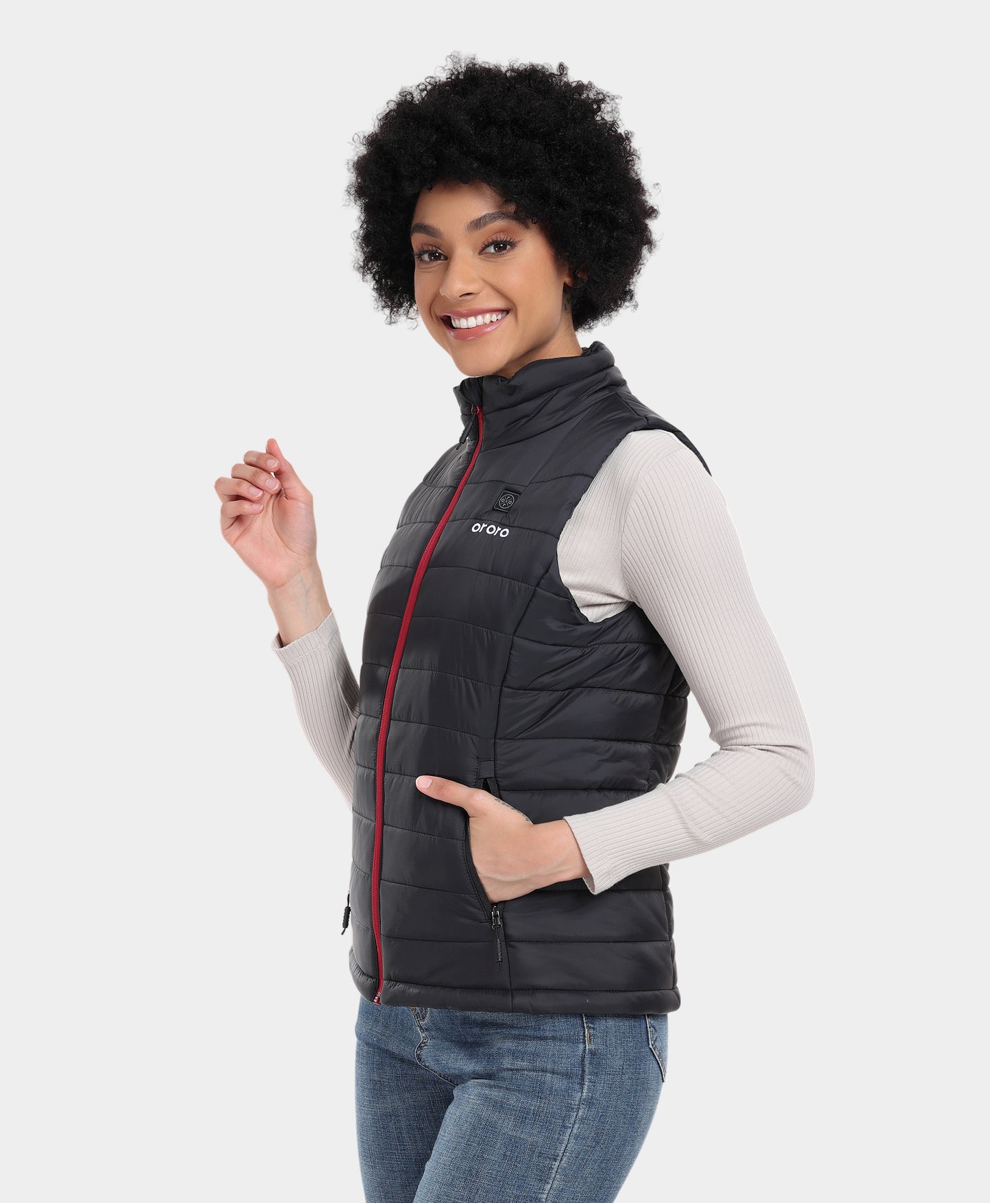 Women's Classic Heated Vest - Black/Off-White/Gray