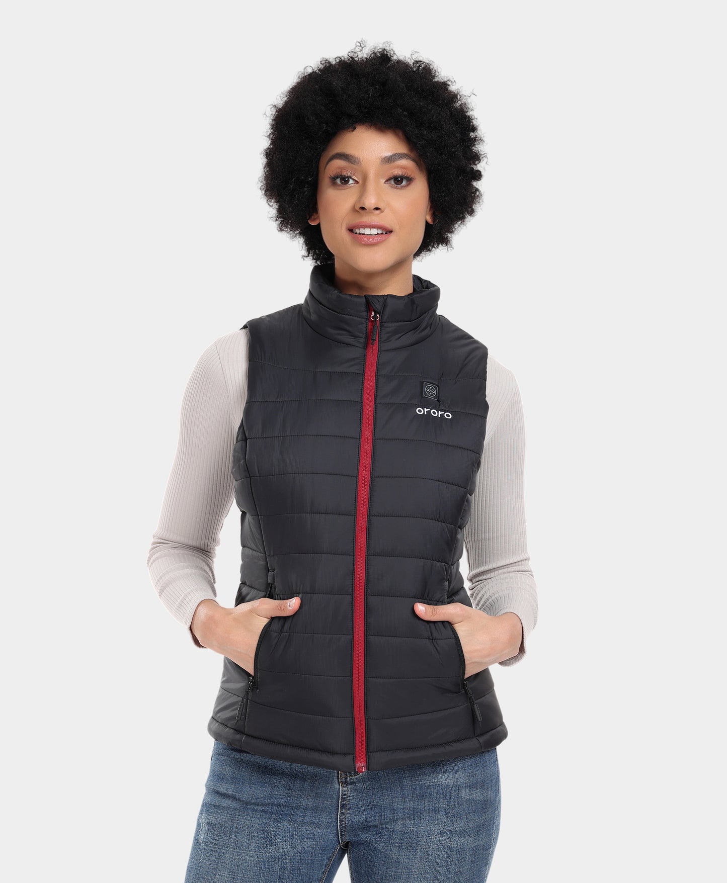 Women's Classic Heated Vest - Black/Off-White/Gray