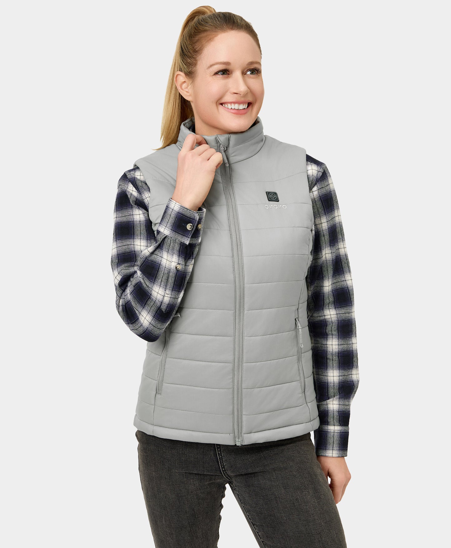 Women's Classic Heated Vest - Black/Off-White/Gray