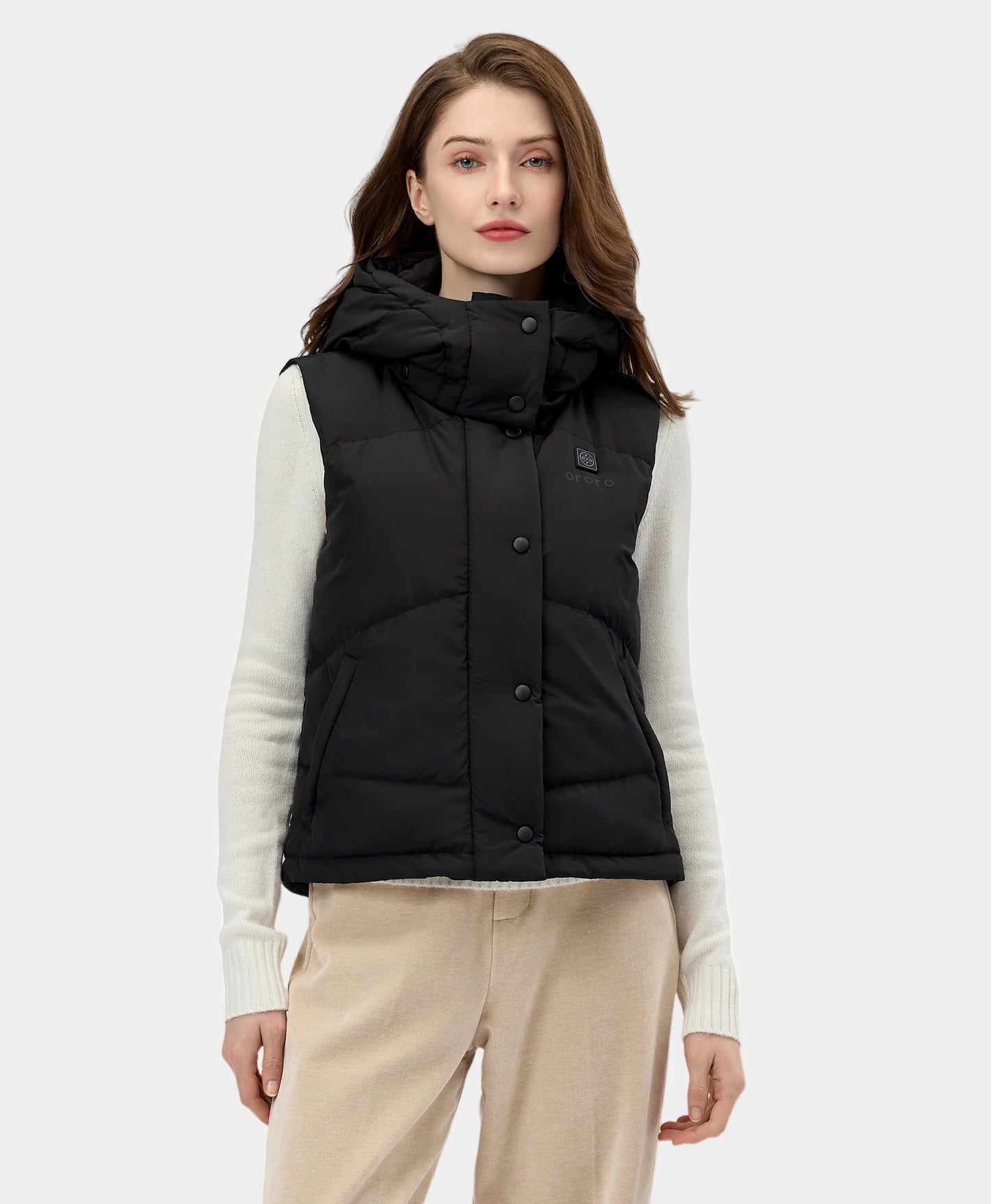 Women's Heated Cropped Puffer Down Vest