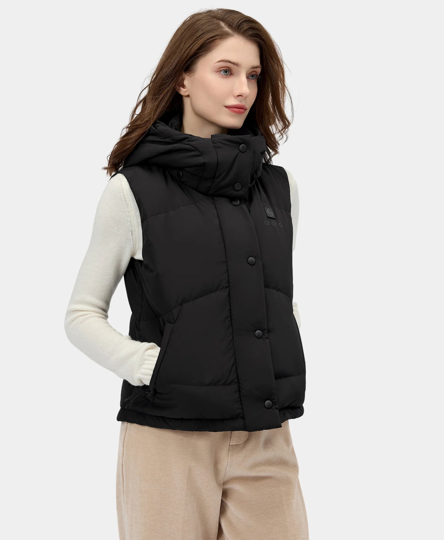 Women's Heated Cropped Puffer Down Vest