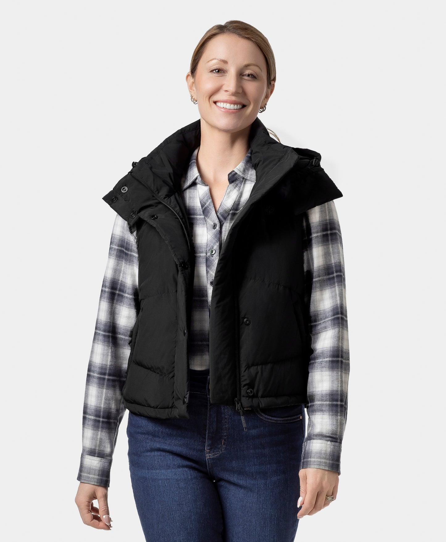 Women's Heated Cropped Puffer Down Vest