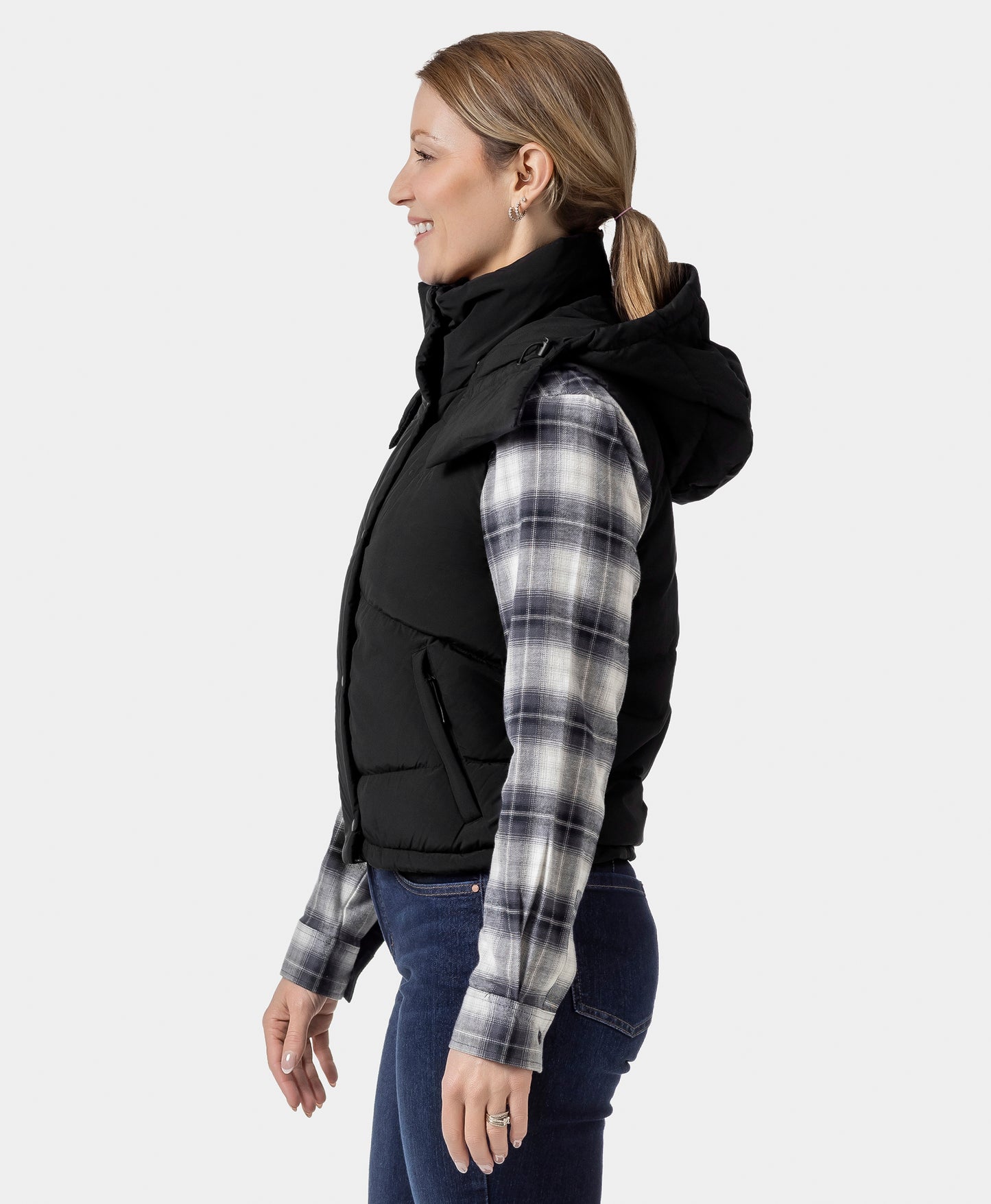 Women's Heated Cropped Puffer Down Vest