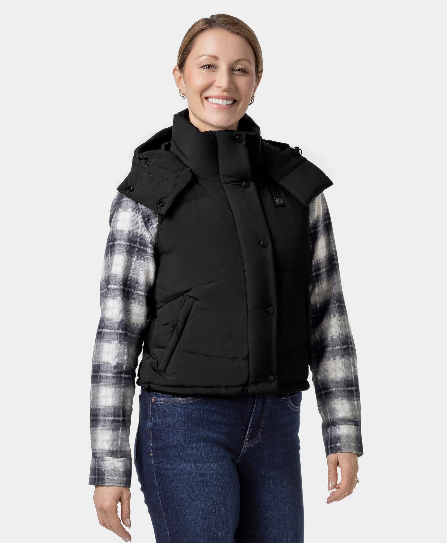 Women's Heated Cropped Puffer Down Vest