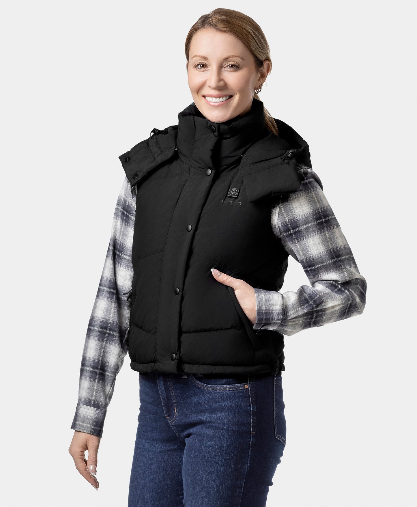 Women's Heated Cropped Puffer Down Vest