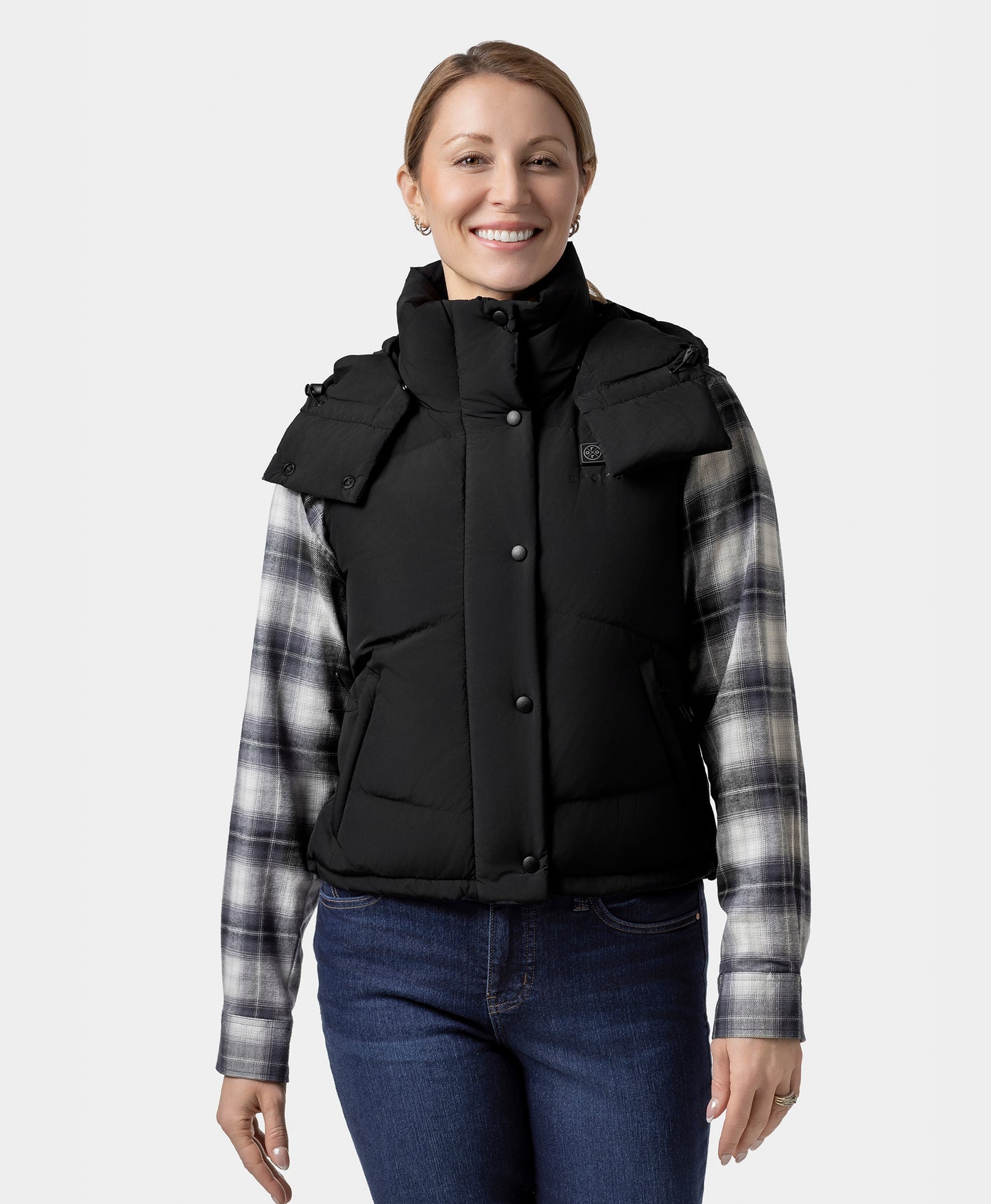 Women's Heated Cropped Puffer Down Vest