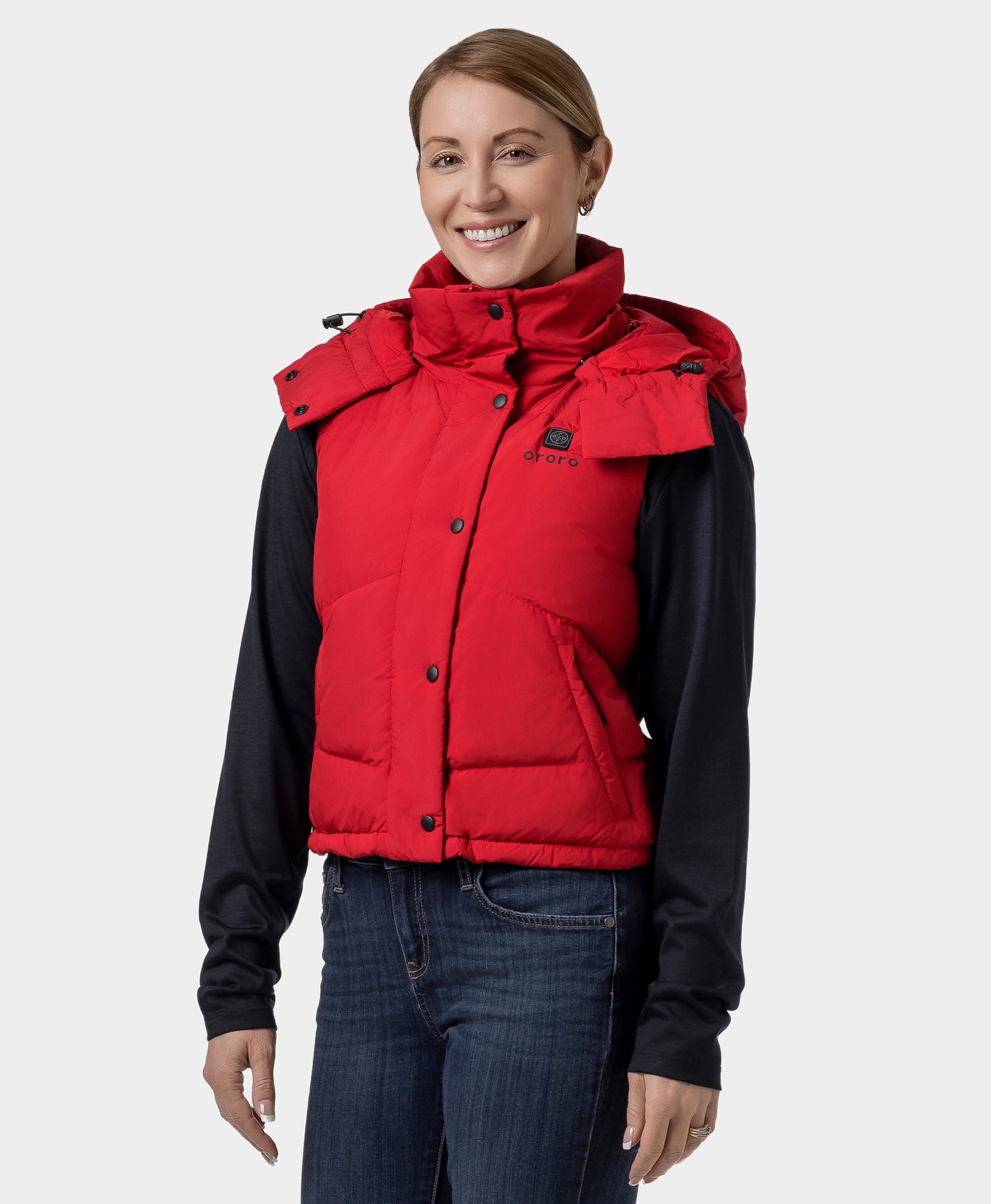 Women's Heated Cropped Puffer Down Vest
