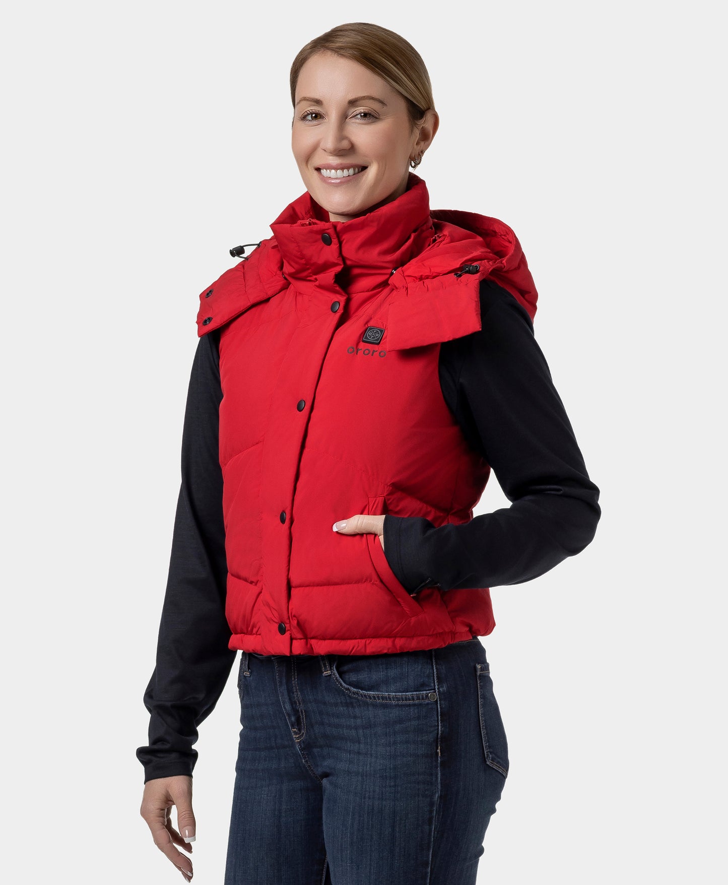 Women's Heated Cropped Puffer Down Vest
