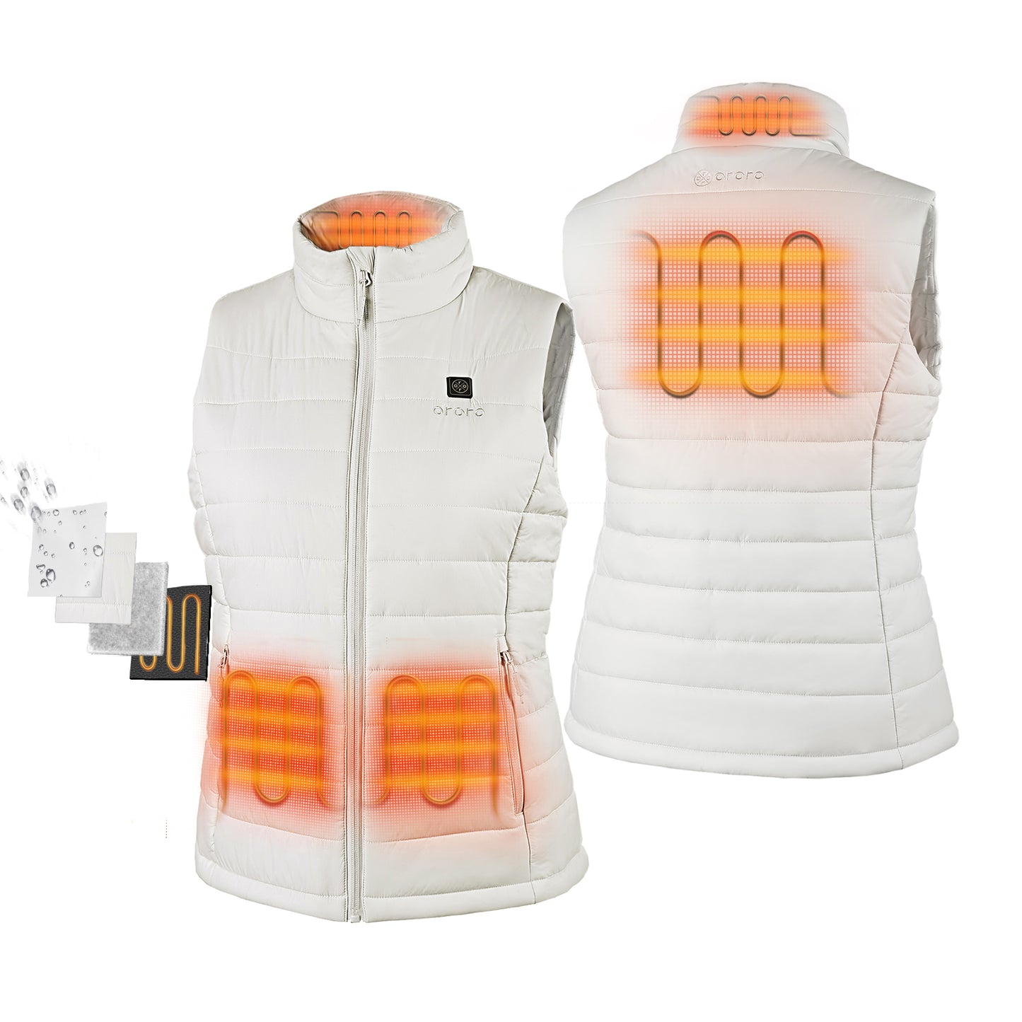 Women's Classic Heated Vest - Black/Off-White/Gray