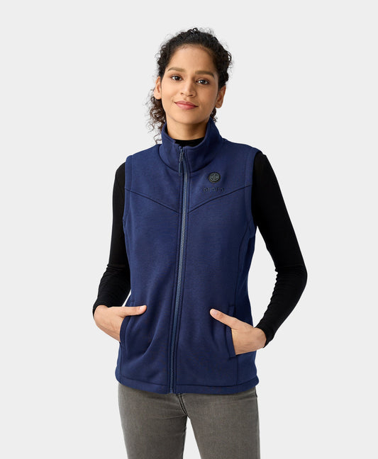 Women Heated Fleece Vest - Blue