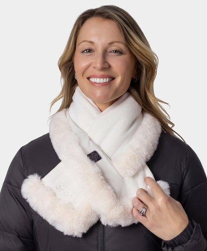 Queen Cove Unisex Heated Faux Fur Fleece Scarf