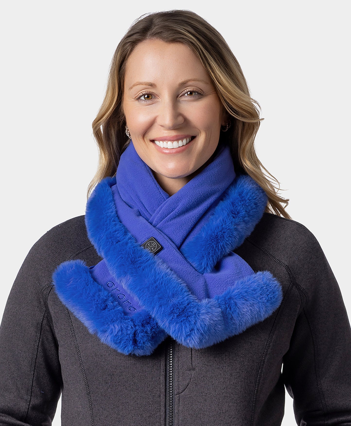 Queen Cove Unisex Heated Faux Fur Fleece Scarf