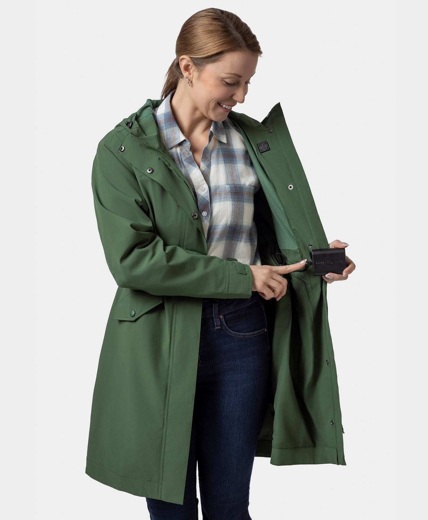 Downtown Women's Heated Rain Trench