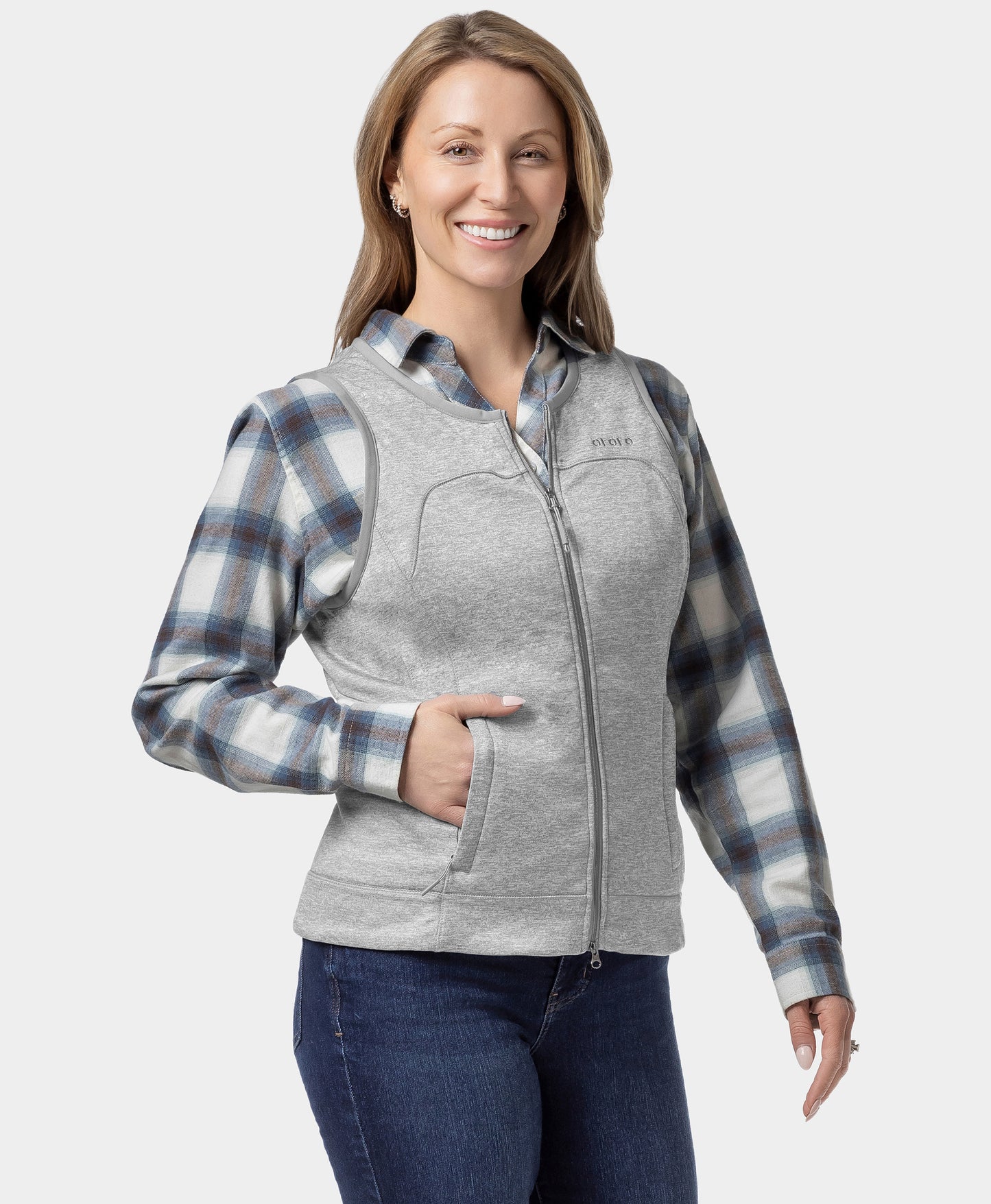 Suzanne Women's Heated Soft Armor Vest - Flecking Gray
