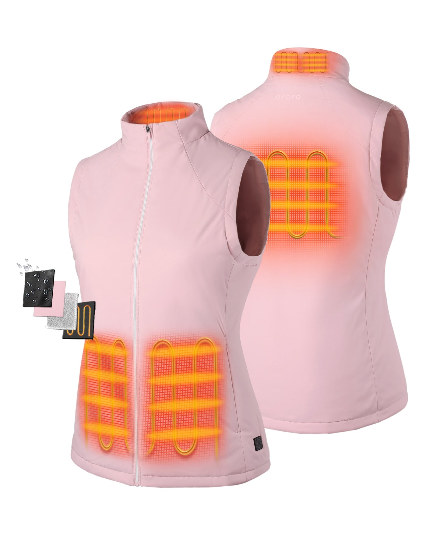 Pinehurst Women's Heated Golf Vest - Rose Pink