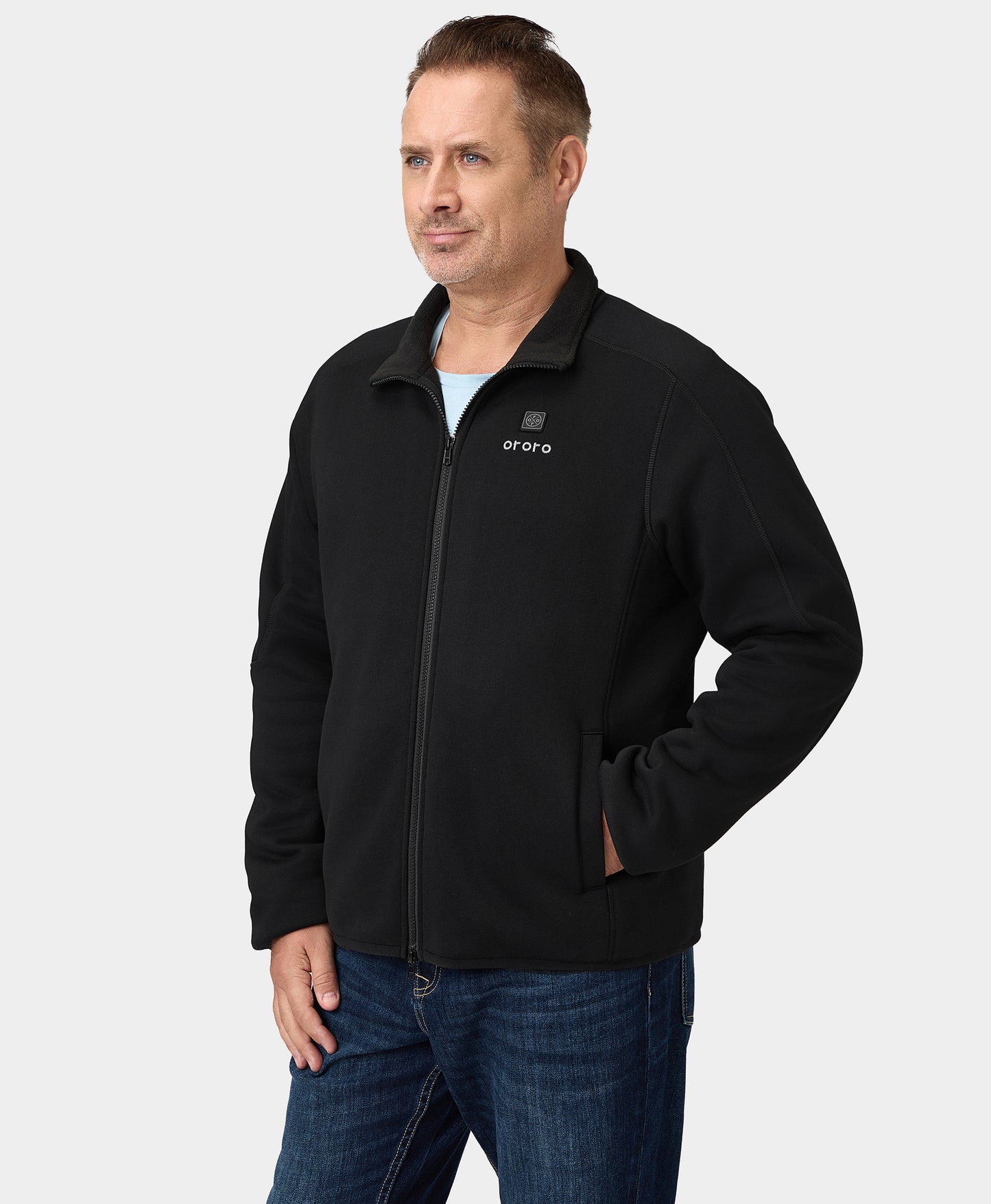 Florence Men's Heated Fleece Jacket - Black