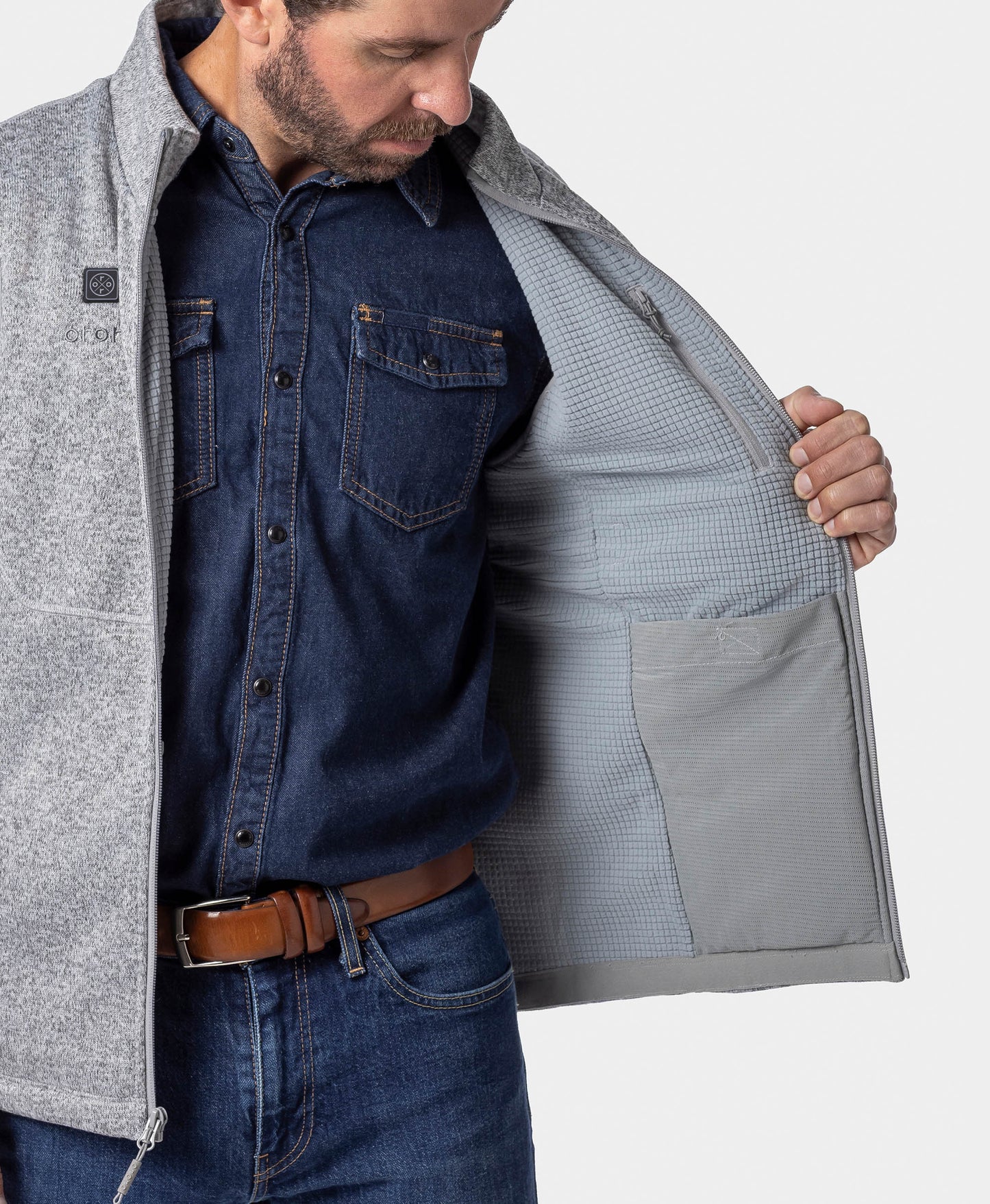 Augusta Tournament Men's 4-Zone Heated Sweater Fleece Vest