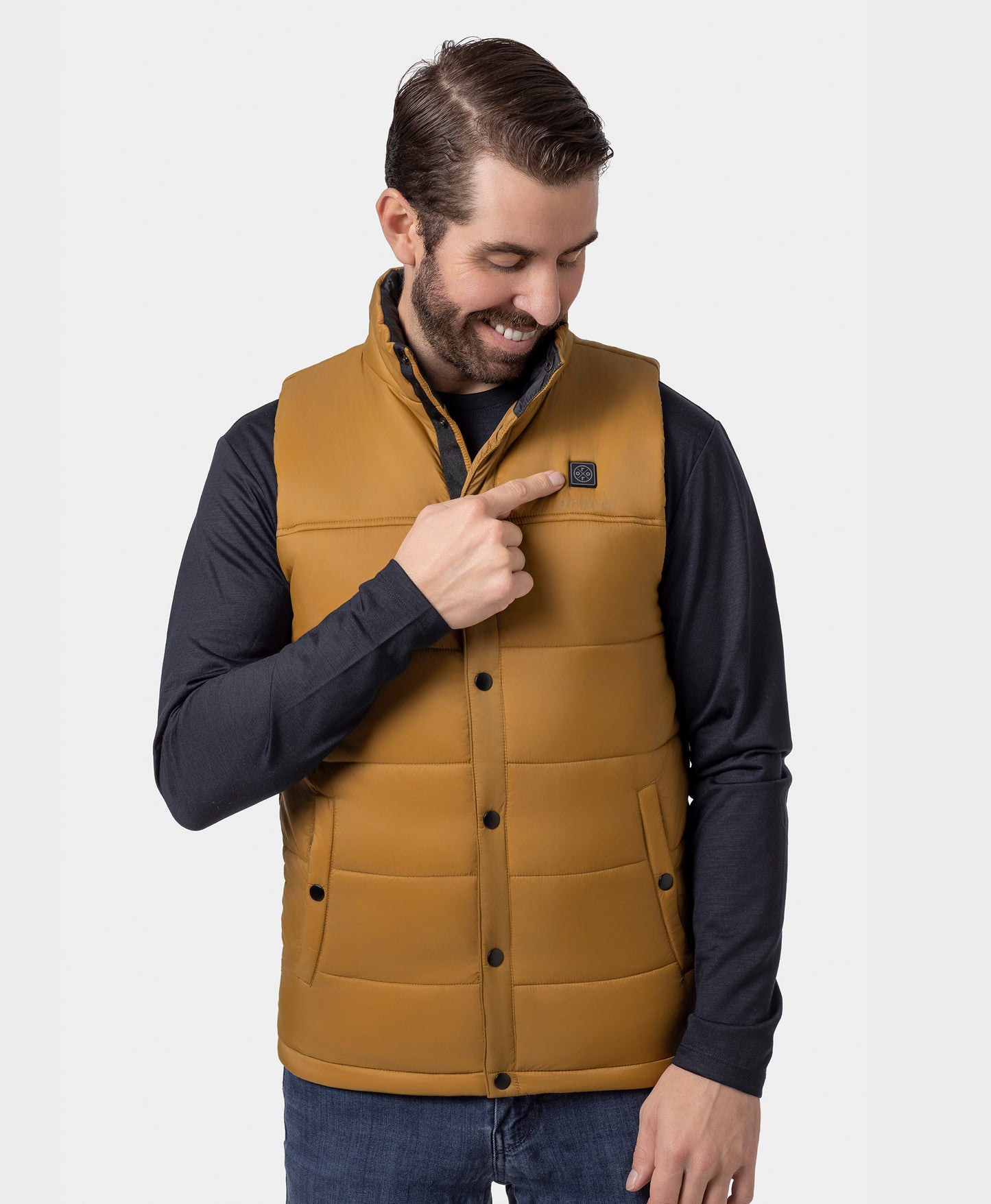 PuffLyte Men's Heated Lightweight Vest - Dark Khaki
