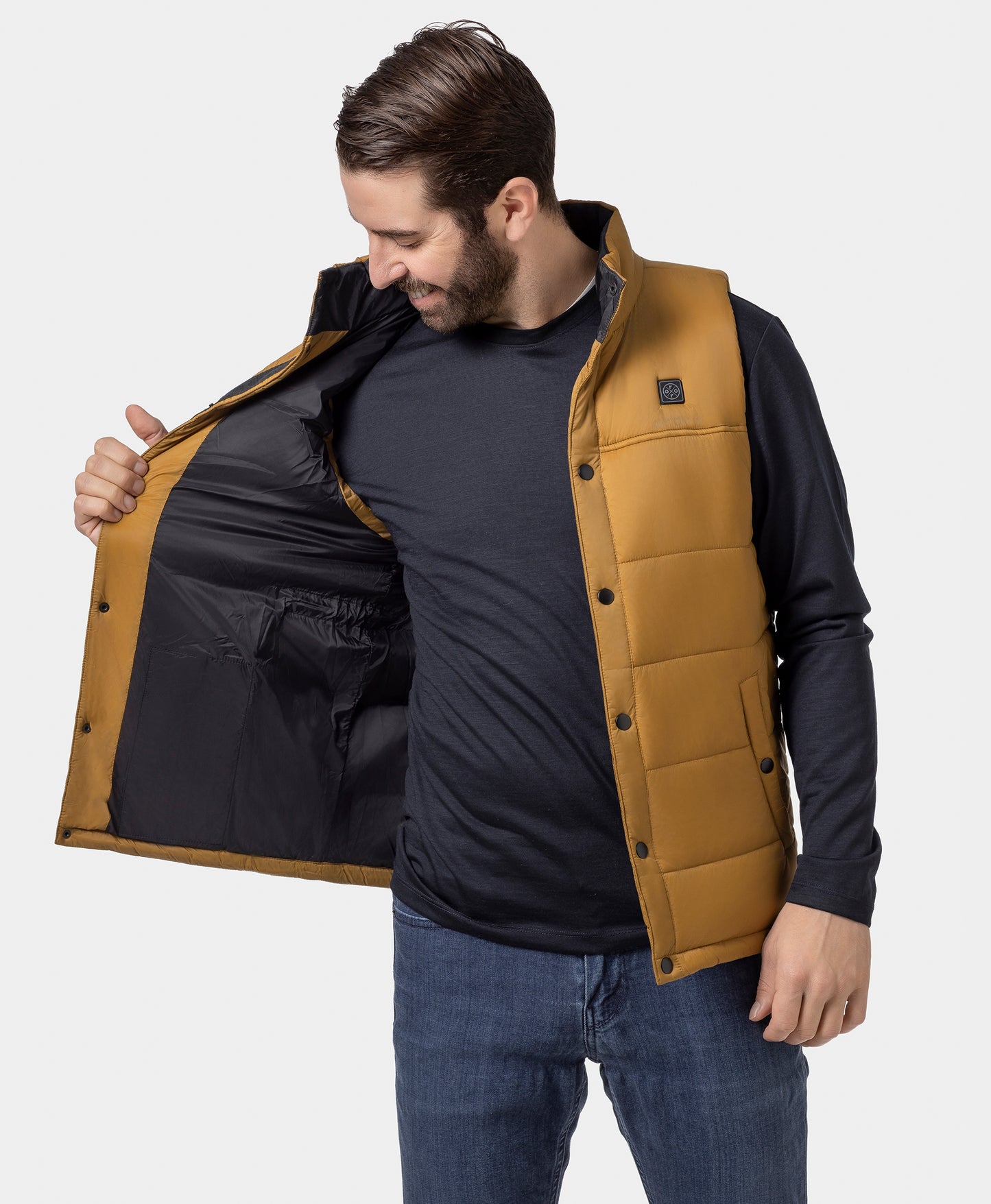 PuffLyte Men's Heated Lightweight Vest - Dark Khaki