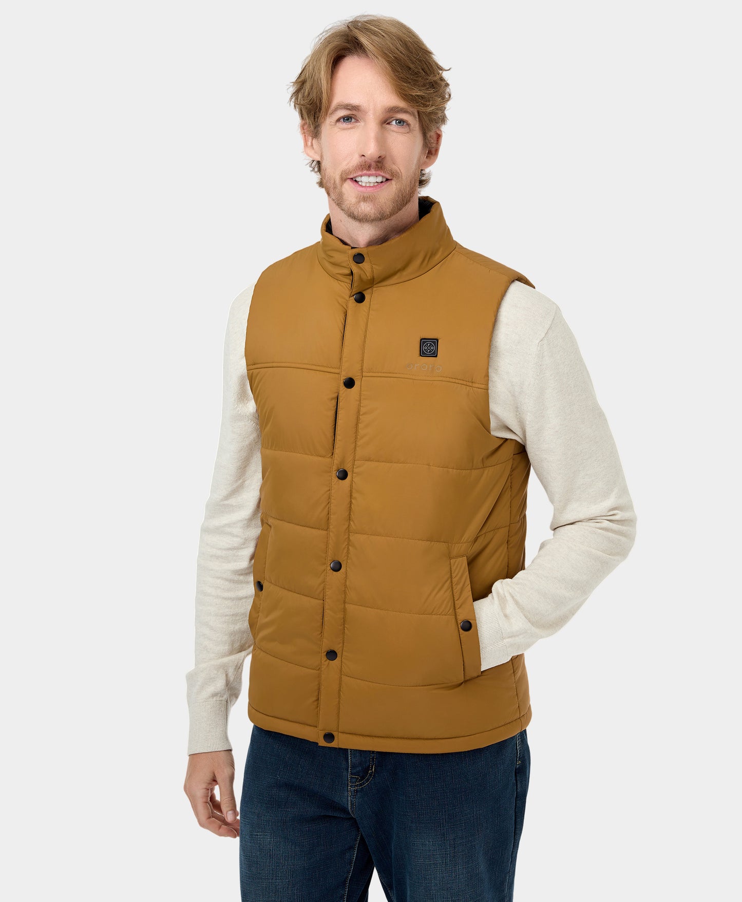 PuffLyte Men's Heated Lightweight Vest - Dark Khaki