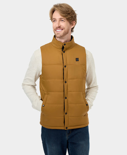 PuffLyte Men's Heated Lightweight Vest - Dark Khaki