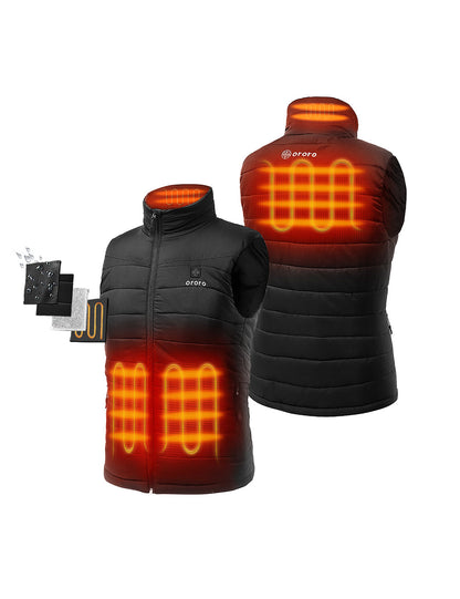 Four Heating Zones: left & right pocket, collar, upper back