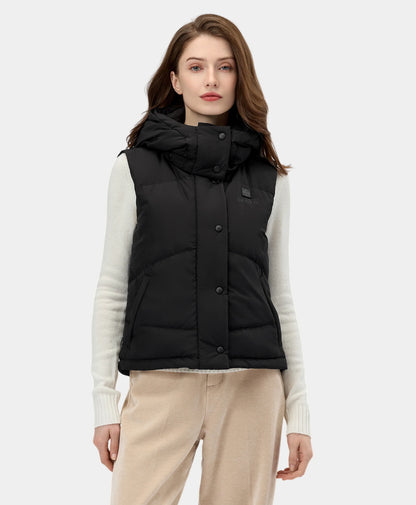 Women's Heated Cropped Puffer Down Vest