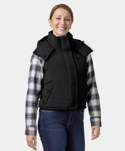Women's Heated Cropped Puffer Down Vest