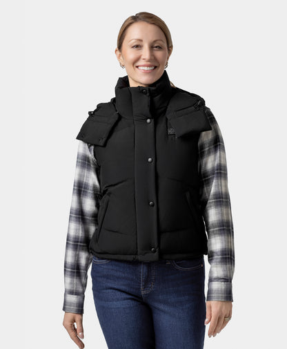 Women's Heated Cropped Puffer Down Vest
